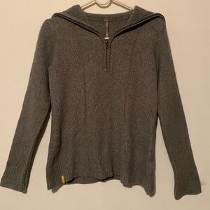Lole Cotton/Wool Partial Zip Down Sweater